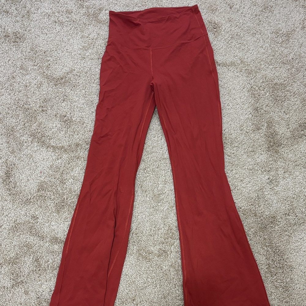 Burnt Orange Lulu High-Waisted Flare Pants